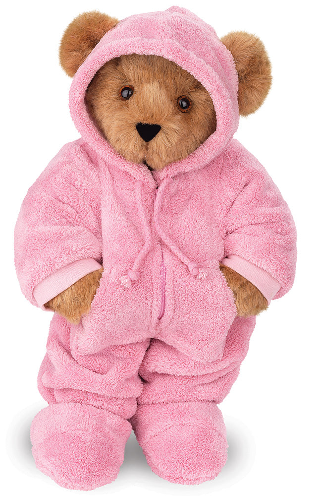 15 In. Hoodie Footie Bear, Pink