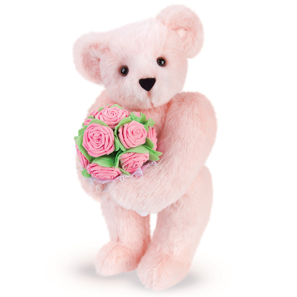 15 In. Pink Rose Bouquet Teddy Bear