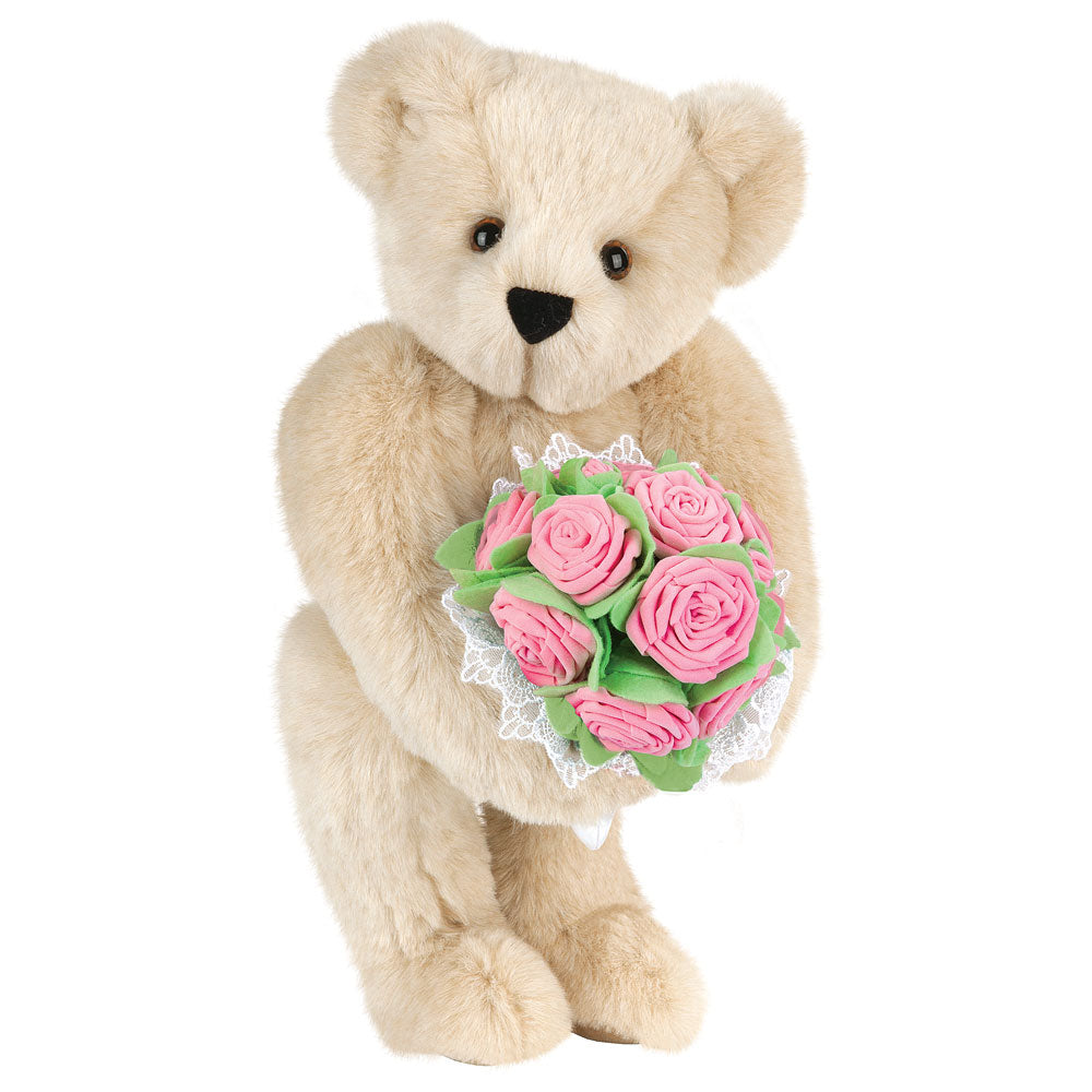 15 In. Pink Rose Bouquet Teddy Bear