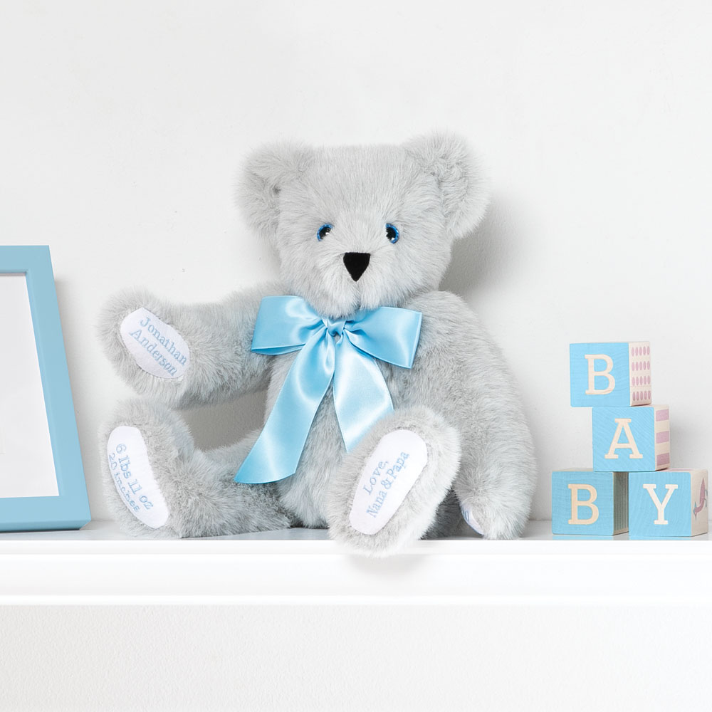 15 In. Premium Baby Boy Bear, Grey