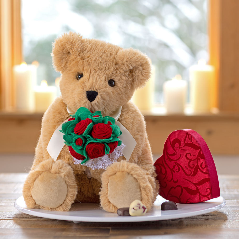 20 In. World's Softest Bear with Rose Bouquet