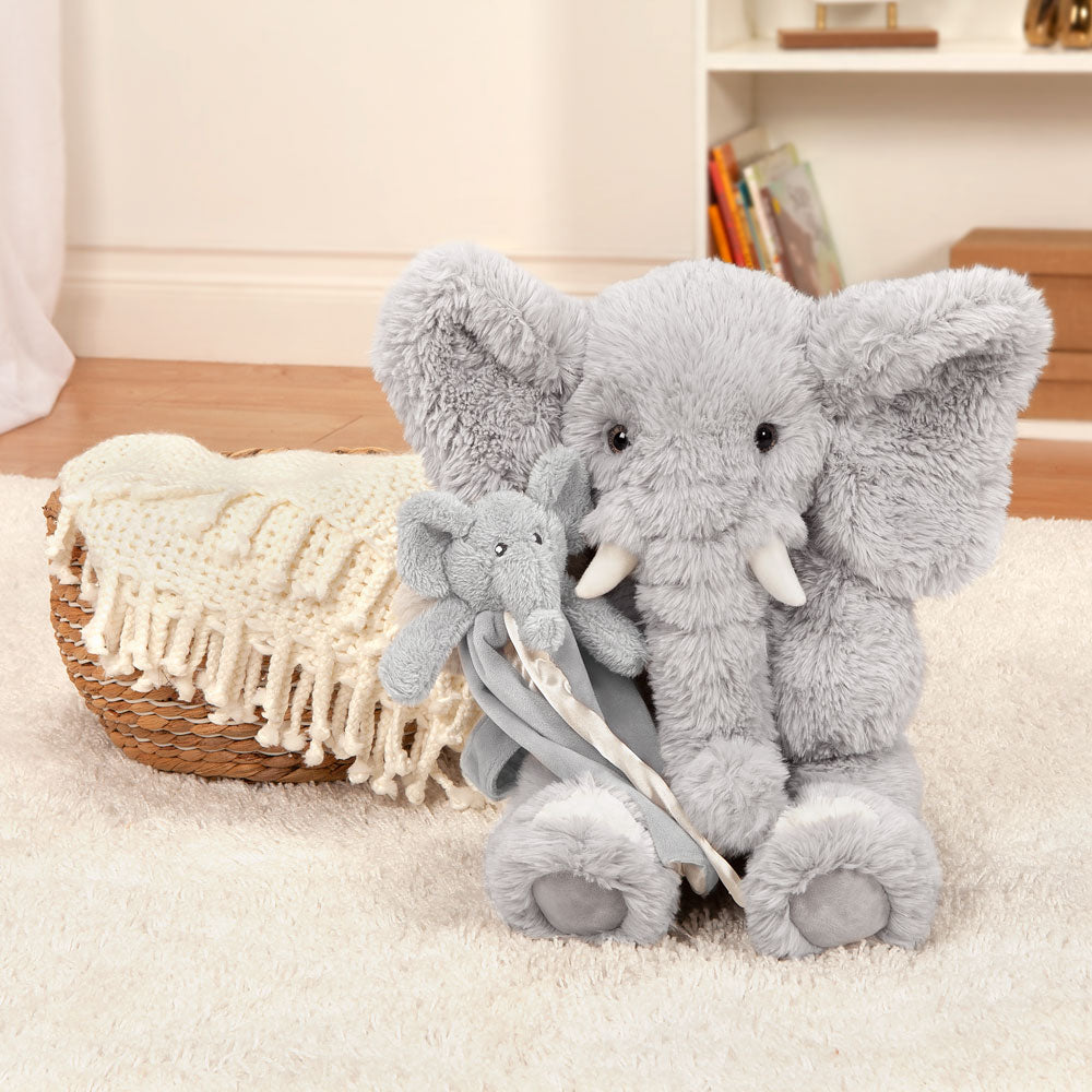 18 In. Oh So Soft Elephant with Elephant Lovey Security Blanket