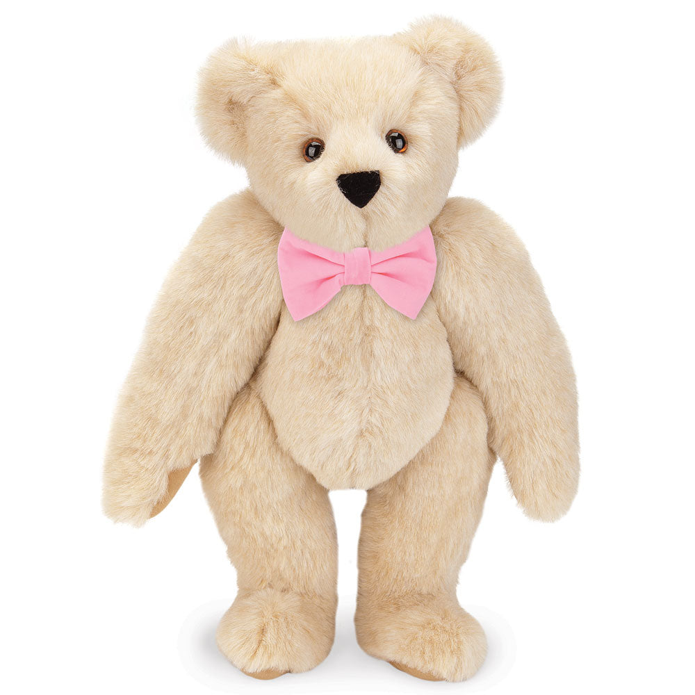 15 In. Classic Bow Tie Bear with Pink Bow