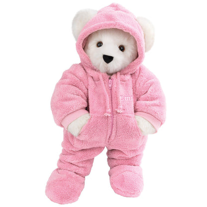 15 In. Hoodie Footie Bear, Pink