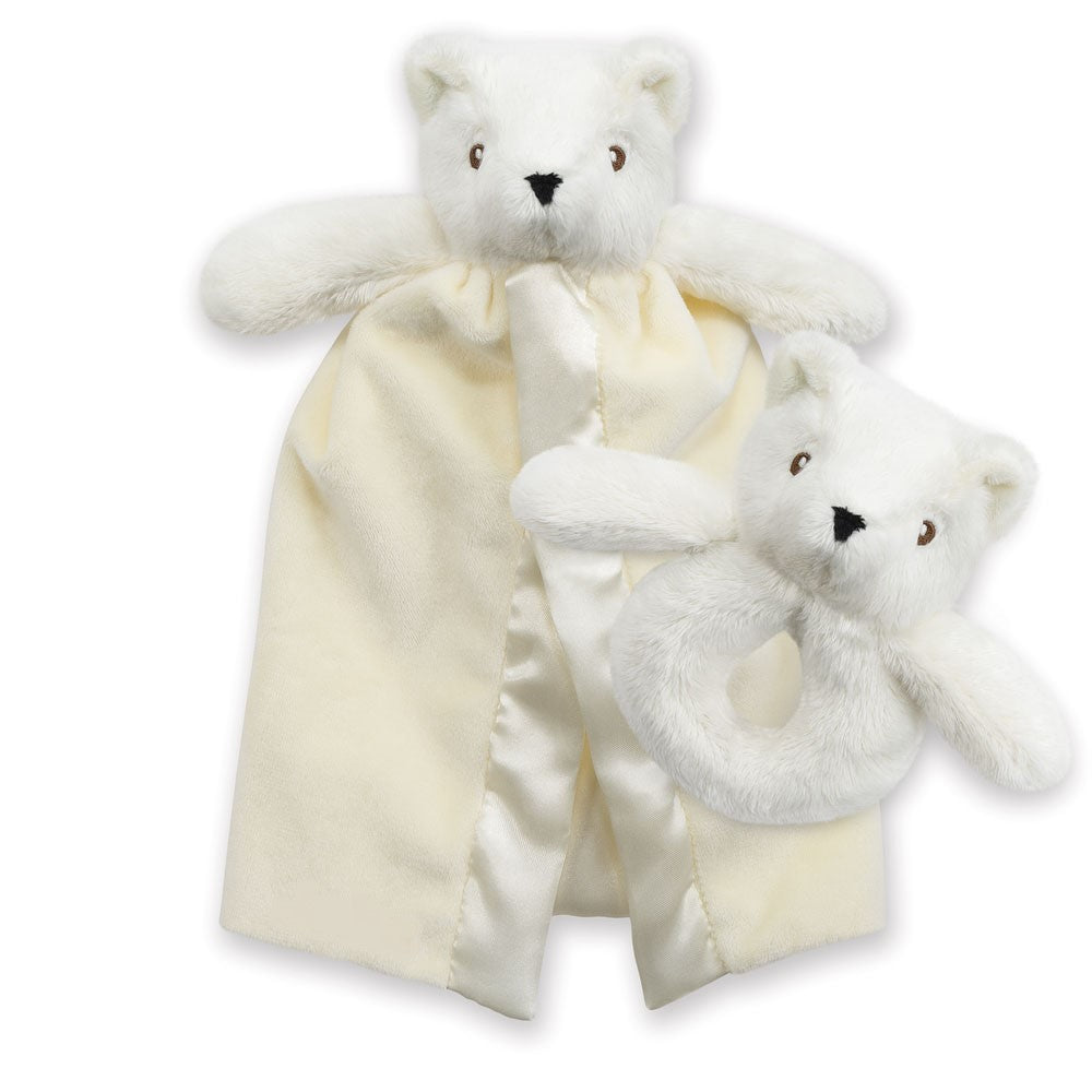 Teddy Bear Rattle and Blanket Gift Set